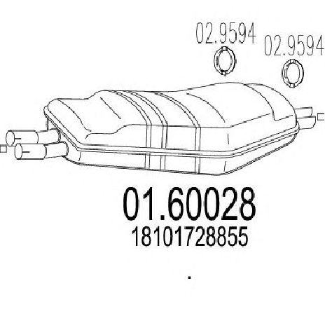 Toba esapament finala MTS 01.60028</br>Piesa auto pentru Sistemul de esapament Toba esapament finala MTS 01.60028</br>Piesa auto pentru Sistemul de esapament