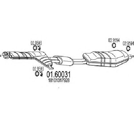Toba esapament finala MTS 01.60031</br>Piesa auto pentru Sistemul de esapament Toba esapament finala MTS 01.60031</br>Piesa auto pentru Sistemul de esapament