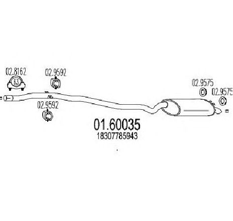 Toba esapament finala MTS 01.60035</br>Piesa auto pentru Sistemul de esapament Toba esapament finala MTS 01.60035</br>Piesa auto pentru Sistemul de esapament