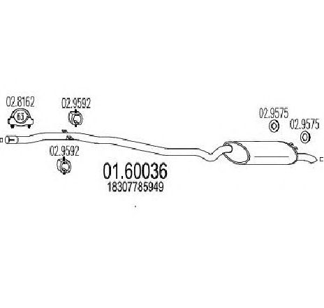 Toba esapament finala MTS 01.60036</br>Piesa auto pentru Sistemul de esapament Toba esapament finala MTS 01.60036</br>Piesa auto pentru Sistemul de esapament