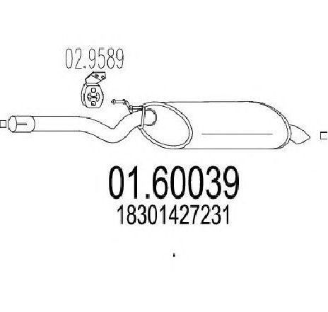 Toba esapament finala MTS 01.60039</br>Piesa auto pentru Sistemul de esapament Toba esapament finala MTS 01.60039</br>Piesa auto pentru Sistemul de esapament