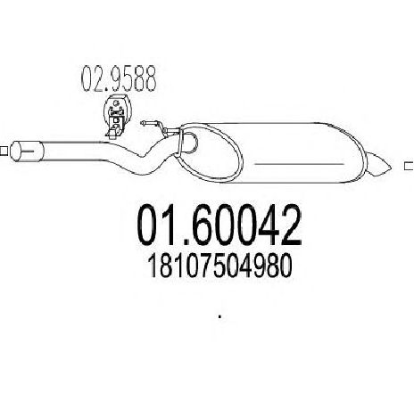 Toba esapament finala MTS 01.60042</br>Piesa auto pentru Sistemul de esapament Toba esapament finala MTS 01.60042</br>Piesa auto pentru Sistemul de esapament