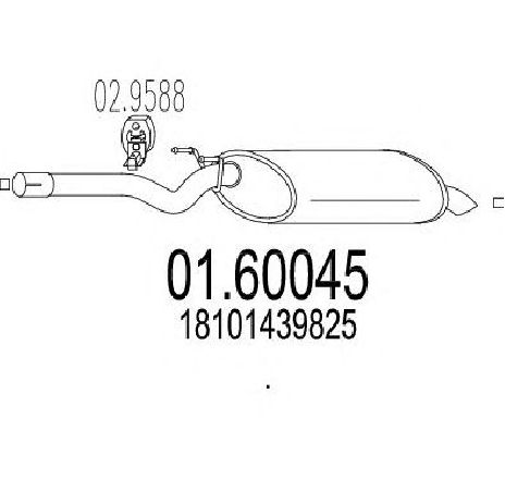 Toba esapament finala MTS 01.60045</br>Piesa auto pentru Sistemul de esapament Toba esapament finala MTS 01.60045</br>Piesa auto pentru Sistemul de esapament