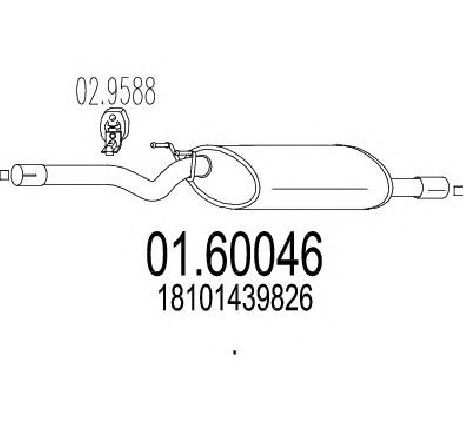 Toba esapament finala MTS 01.60046</br>Piesa auto pentru Sistemul de esapament Toba esapament finala MTS 01.60046</br>Piesa auto pentru Sistemul de esapament