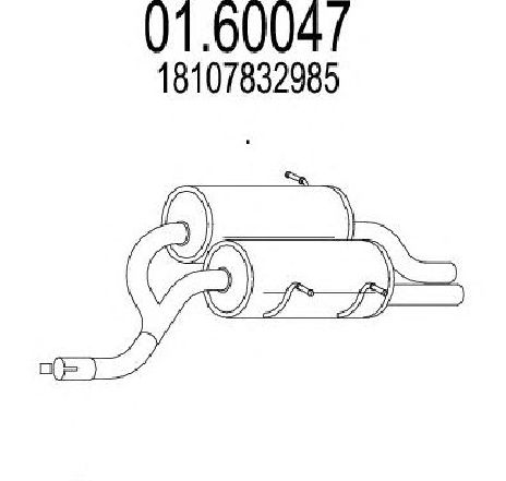 Toba esapament finala MTS 01.60047</br>Piesa auto pentru Sistemul de esapament Toba esapament finala MTS 01.60047</br>Piesa auto pentru Sistemul de esapament