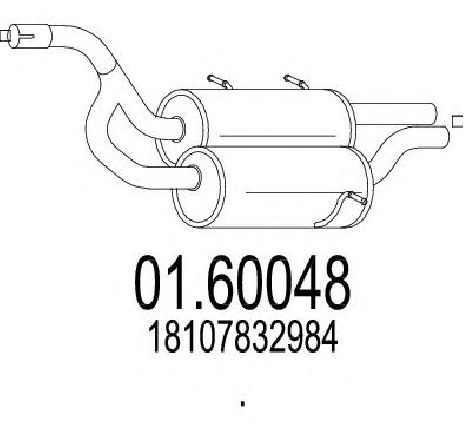 Toba esapament finala MTS 01.60048</br>Piesa auto pentru Sistemul de esapament Toba esapament finala MTS 01.60048</br>Piesa auto pentru Sistemul de esapament