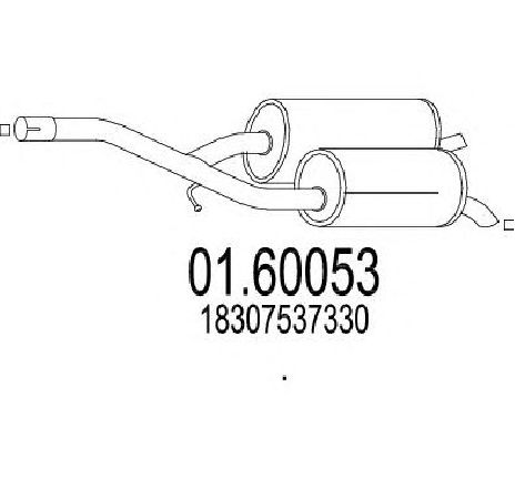 Toba esapament finala MTS 01.60053</br>Piesa auto pentru Sistemul de esapament Toba esapament finala MTS 01.60053</br>Piesa auto pentru Sistemul de esapament