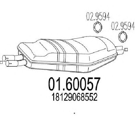 Toba esapament finala MTS 01.60057</br>Piesa auto pentru Sistemul de esapament Toba esapament finala MTS 01.60057</br>Piesa auto pentru Sistemul de esapament