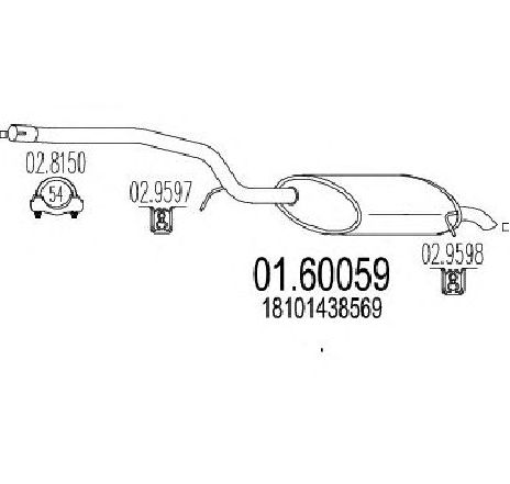 Toba esapament finala MTS 01.60059</br>Piesa auto pentru Sistemul de esapament Toba esapament finala MTS 01.60059</br>Piesa auto pentru Sistemul de esapament