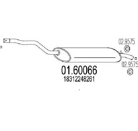 Toba esapament finala MTS 01.60066</br>Piesa auto pentru Sistemul de esapament Toba esapament finala MTS 01.60066</br>Piesa auto pentru Sistemul de esapament