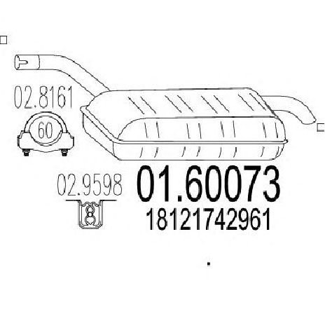Toba esapament finala MTS 01.60073</br>Piesa auto pentru Sistemul de esapament Toba esapament finala MTS 01.60073</br>Piesa auto pentru Sistemul de esapament