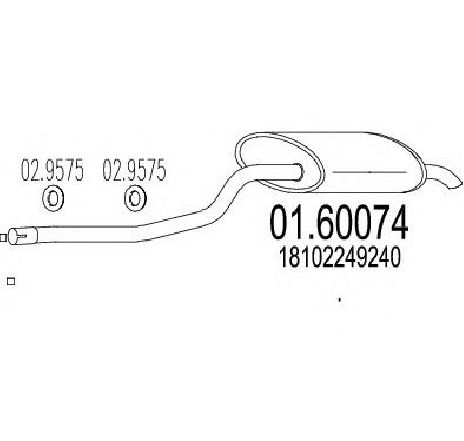 Toba esapament finala MTS 01.60074</br>Piesa auto pentru Sistemul de esapament Toba esapament finala MTS 01.60074</br>Piesa auto pentru Sistemul de esapament