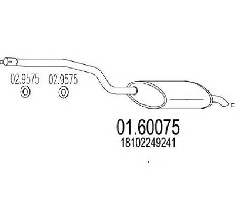 Toba esapament finala MTS 01.60075</br>Piesa auto pentru Sistemul de esapament Toba esapament finala MTS 01.60075</br>Piesa auto pentru Sistemul de esapament