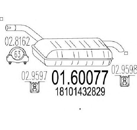 Toba esapament finala MTS 01.60077</br>Piesa auto pentru Sistemul de esapament Toba esapament finala MTS 01.60077</br>Piesa auto pentru Sistemul de esapament