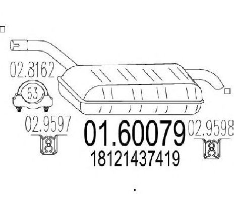 Toba esapament finala MTS 01.60079</br>Piesa auto pentru Sistemul de esapament Toba esapament finala MTS 01.60079</br>Piesa auto pentru Sistemul de esapament