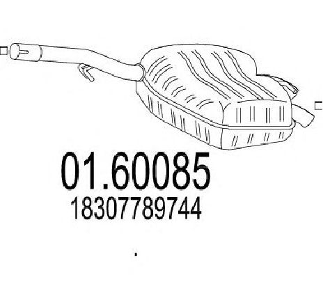 Toba esapament finala MTS 01.60085</br>Piesa auto pentru Sistemul de esapament Toba esapament finala MTS 01.60085</br>Piesa auto pentru Sistemul de esapament