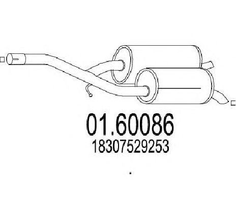 Toba esapament finala MTS 01.60086</br>Piesa auto pentru Sistemul de esapament Toba esapament finala MTS 01.60086</br>Piesa auto pentru Sistemul de esapament