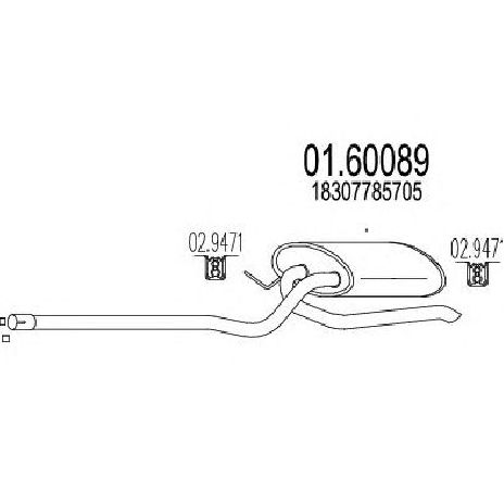 Toba esapament finala MTS 01.60089</br>Piesa auto pentru Sistemul de esapament Toba esapament finala MTS 01.60089</br>Piesa auto pentru Sistemul de esapament