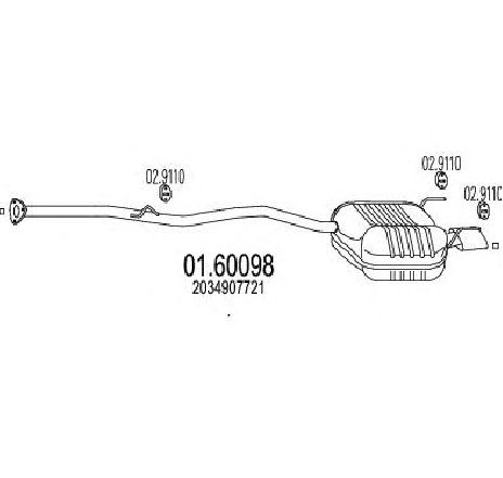 Toba esapament finala MTS 01.60098</br>Piesa auto pentru Sistemul de esapament Toba esapament finala MTS 01.60098</br>Piesa auto pentru Sistemul de esapament