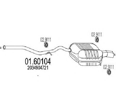 Toba esapament finala MTS 01.60104</br>Piesa auto pentru Sistemul de esapament Toba esapament finala MTS 01.60104</br>Piesa auto pentru Sistemul de esapament