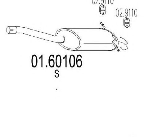 Toba esapament finala MTS 01.60106</br>Piesa auto pentru Sistemul de esapament Toba esapament finala MTS 01.60106</br>Piesa auto pentru Sistemul de esapament