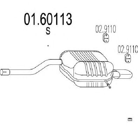 Toba esapament finala MTS 01.60113</br>Piesa auto pentru Sistemul de esapament Toba esapament finala MTS 01.60113</br>Piesa auto pentru Sistemul de esapament