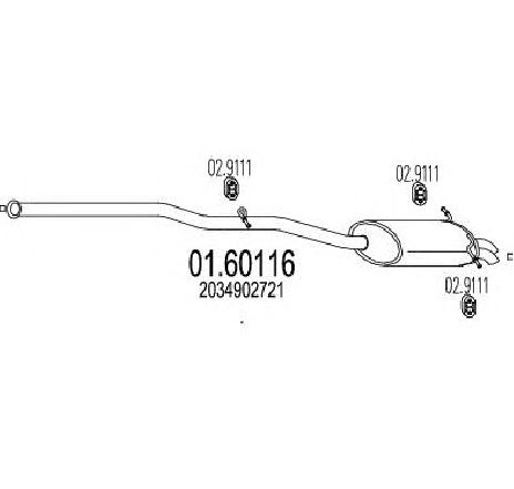 Toba esapament finala MTS 01.60116</br>Piesa auto pentru Sistemul de esapament Toba esapament finala MTS 01.60116</br>Piesa auto pentru Sistemul de esapament
