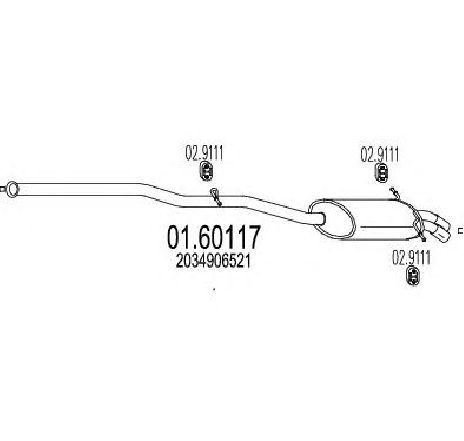 Toba esapament finala MTS 01.60117</br>Piesa auto pentru Sistemul de esapament Toba esapament finala MTS 01.60117</br>Piesa auto pentru Sistemul de esapament