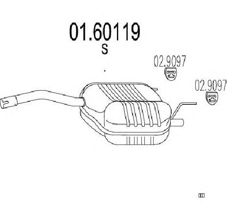 Toba esapament finala MTS 01.60119</br>Piesa auto pentru Sistemul de esapament Toba esapament finala MTS 01.60119</br>Piesa auto pentru Sistemul de esapament