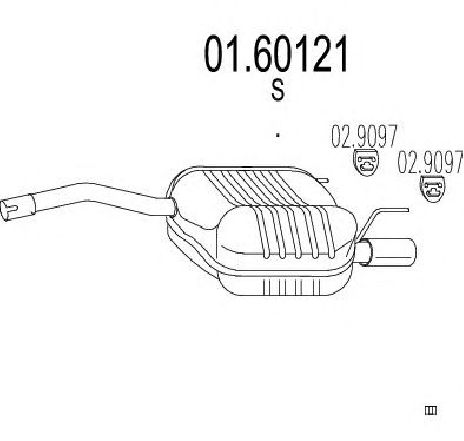 Toba esapament finala MTS 01.60121</br>Piesa auto pentru Sistemul de esapament Toba esapament finala MTS 01.60121</br>Piesa auto pentru Sistemul de esapament