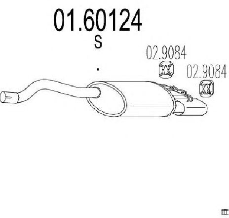 Toba esapament finala MTS 01.60124</br>Piesa auto pentru Sistemul de esapament Toba esapament finala MTS 01.60124</br>Piesa auto pentru Sistemul de esapament
