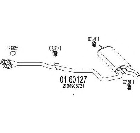 Toba esapament finala MTS 01.60127</br>Piesa auto pentru Sistemul de esapament Toba esapament finala MTS 01.60127</br>Piesa auto pentru Sistemul de esapament