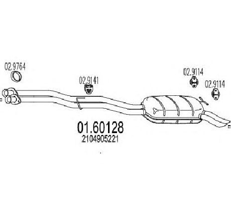 Toba esapament finala MTS 01.60128</br>Piesa auto pentru Sistemul de esapament Toba esapament finala MTS 01.60128</br>Piesa auto pentru Sistemul de esapament
