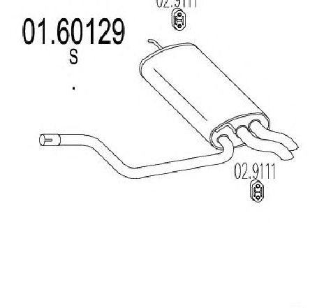 Toba esapament finala MTS 01.60129</br>Piesa auto pentru Sistemul de esapament Toba esapament finala MTS 01.60129</br>Piesa auto pentru Sistemul de esapament