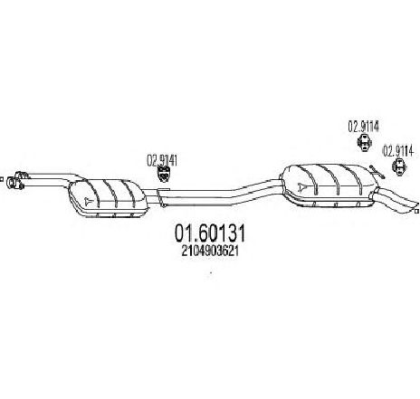 Toba esapament finala MTS 01.60131</br>Piesa auto pentru Sistemul de esapament Toba esapament finala MTS 01.60131</br>Piesa auto pentru Sistemul de esapament