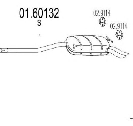 Toba esapament finala MTS 01.60132</br>Piesa auto pentru Sistemul de esapament Toba esapament finala MTS 01.60132</br>Piesa auto pentru Sistemul de esapament