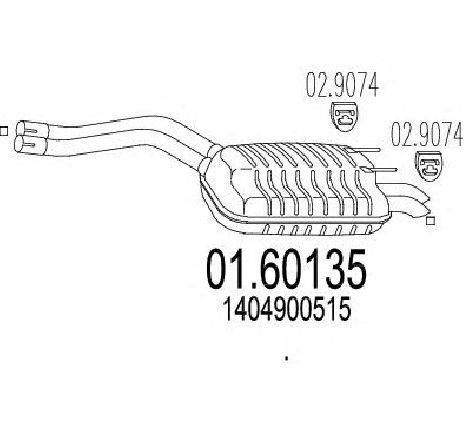 Toba esapament finala MTS 01.60135</br>Piesa auto pentru Sistemul de esapament Toba esapament finala MTS 01.60135</br>Piesa auto pentru Sistemul de esapament