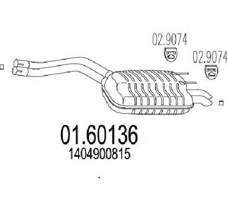 Toba esapament finala MTS 01.60136</br>Piesa auto pentru Sistemul de esapament Toba esapament finala MTS 01.60136</br>Piesa auto pentru Sistemul de esapament