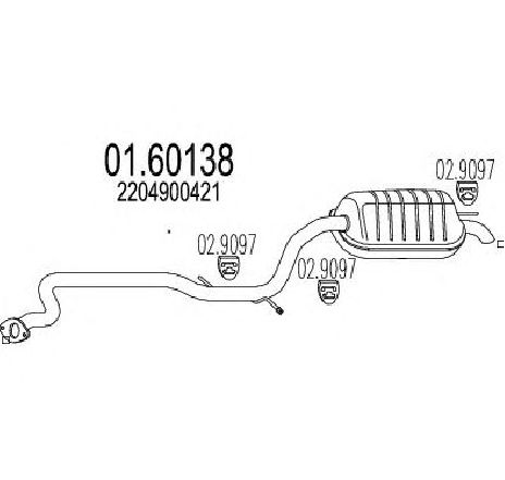 Toba esapament finala MTS 01.60138</br>Piesa auto pentru Sistemul de esapament Toba esapament finala MTS 01.60138</br>Piesa auto pentru Sistemul de esapament