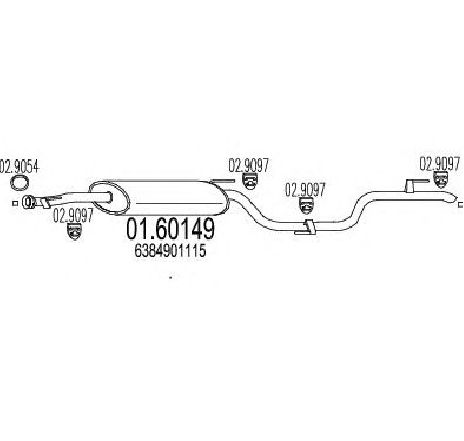 Toba esapament finala MTS 01.60149</br>Piesa auto pentru Sistemul de esapament Toba esapament finala MTS 01.60149</br>Piesa auto pentru Sistemul de esapament