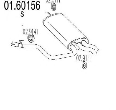 Toba esapament finala MTS 01.60156</br>Piesa auto pentru Sistemul de esapament Toba esapament finala MTS 01.60156</br>Piesa auto pentru Sistemul de esapament