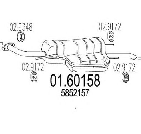Toba esapament finala MTS 01.60158</br>Piesa auto pentru Sistemul de esapament Toba esapament finala MTS 01.60158</br>Piesa auto pentru Sistemul de esapament
