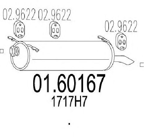 Toba esapament finala MTS 01.60167</br>Piesa auto pentru Sistemul de esapament Toba esapament finala MTS 01.60167</br>Piesa auto pentru Sistemul de esapament