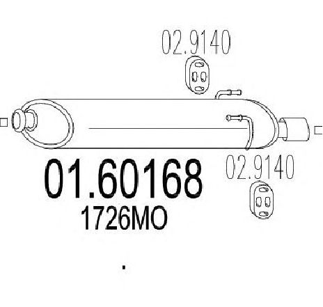 Toba esapament finala MTS 01.60168</br>Piesa auto pentru Sistemul de esapament Toba esapament finala MTS 01.60168</br>Piesa auto pentru Sistemul de esapament