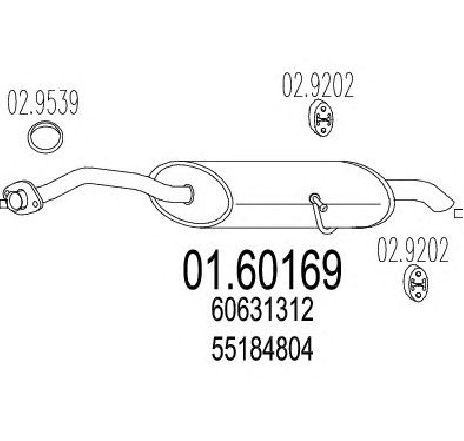 Toba esapament finala MTS 01.60169</br>Piesa auto pentru Sistemul de esapament Toba esapament finala MTS 01.60169</br>Piesa auto pentru Sistemul de esapament