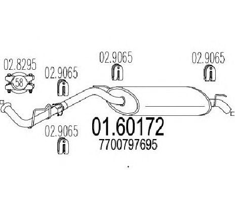 Toba esapament finala MTS 01.60172</br>Piesa auto pentru Sistemul de esapament Toba esapament finala MTS 01.60172</br>Piesa auto pentru Sistemul de esapament