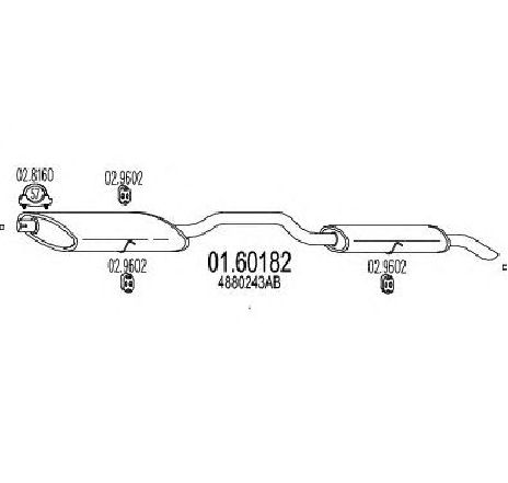 Toba esapament finala MTS 01.60182</br>Piesa auto pentru Sistemul de esapament Toba esapament finala MTS 01.60182</br>Piesa auto pentru Sistemul de esapament