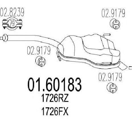 Toba esapament finala MTS 01.60183</br>Piesa auto pentru Sistemul de esapament Toba esapament finala MTS 01.60183</br>Piesa auto pentru Sistemul de esapament