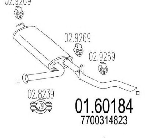 Toba esapament finala MTS 01.60184</br>Piesa auto pentru Sistemul de esapament Toba esapament finala MTS 01.60184</br>Piesa auto pentru Sistemul de esapament