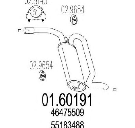 Toba esapament finala MTS 01.60191</br>Piesa auto pentru Sistemul de esapament Toba esapament finala MTS 01.60191</br>Piesa auto pentru Sistemul de esapament